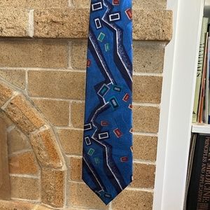 Blue Pattern Funky Tie